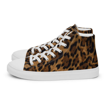 Men’s high top canvas shoes leopard - Image 2