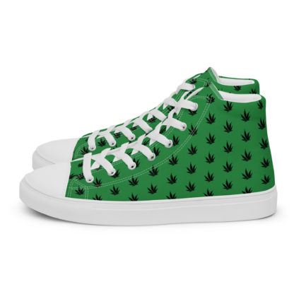 Men’s high top canvas shoes Pot leaves - Image 2