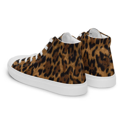 Men’s high top canvas shoes leopard - Image 3