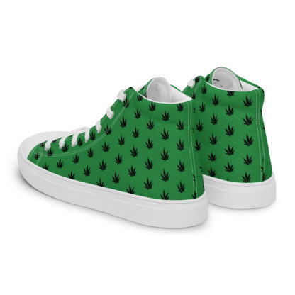 Men’s high top canvas shoes Pot leaves - Image 3