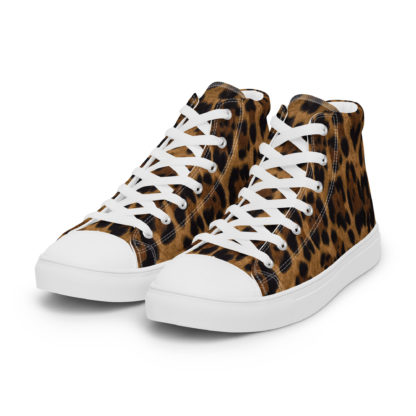 Men’s high top canvas shoes leopard - Image 7