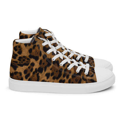 Men’s high top canvas shoes leopard - Image 4