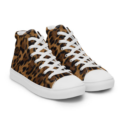 Men’s high top canvas shoes leopard