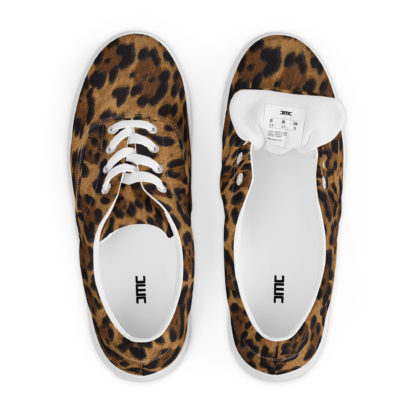 Men’s lace-up canvas shoes leopard - Image 5