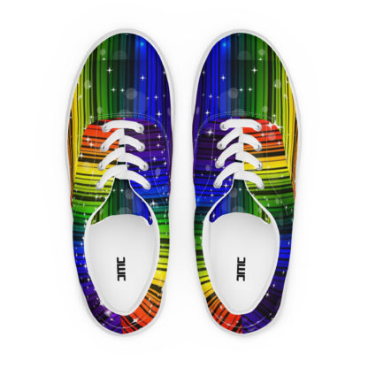 Men’s lace-up canvas shoes rainbow - Image 6