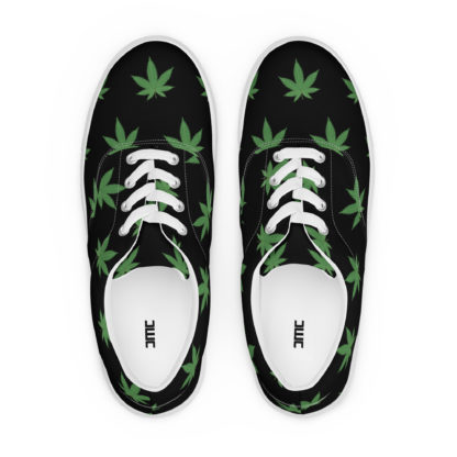 Men’s lace-up canvas shoes Pot leaves - Image 6