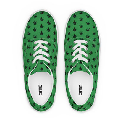 Men’s lace-up canvas shoes Pot leaves - Image 6