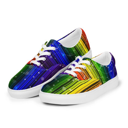 Men’s lace-up canvas shoes rainbow - Image 3