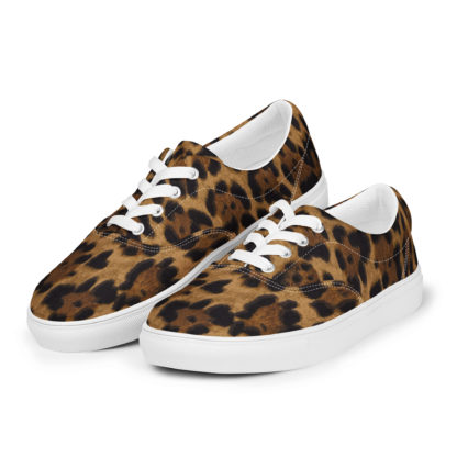 Men’s lace-up canvas shoes leopard - Image 3