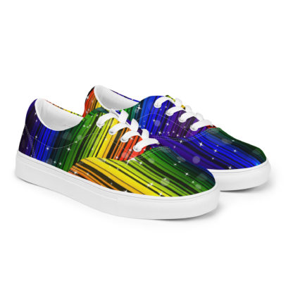 Men’s lace-up canvas shoes rainbow