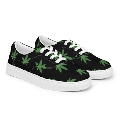 Men’s lace-up canvas shoes Pot leaves