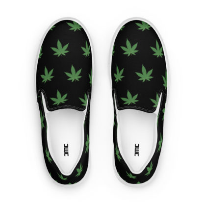 Men’s slip-on canvas shoes Pot leaves - Image 2