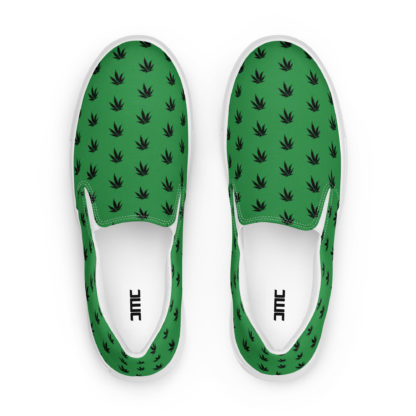 Men’s slip-on canvas shoes Pot leaves - Image 2