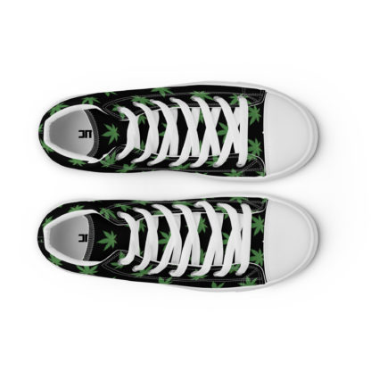 Women’s high top canvas shoes Pot leaves - Image 9