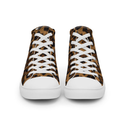 Women’s high top canvas shoes leopard - Image 6