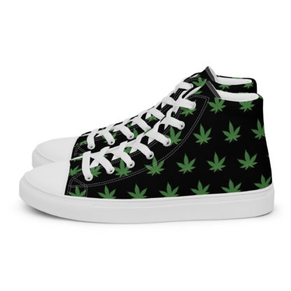 Women’s high top canvas shoes Pot leaves - Image 2