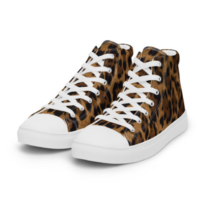 Women’s high top canvas shoes leopard - Image 7