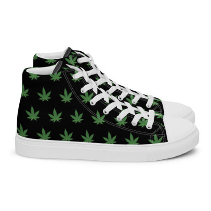 Women’s high top canvas shoes Pot leaves - Image 4