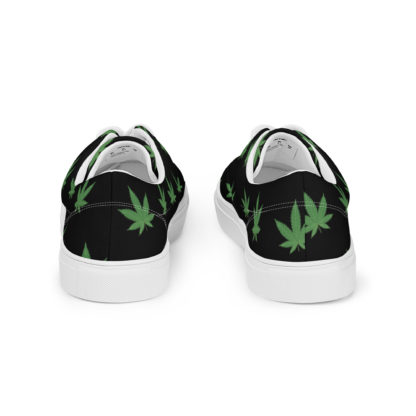 Women’s lace-up canvas shoes Pot leaves - Image 5