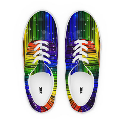 Women’s lace-up canvas shoes rainbow - Image 6