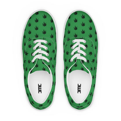 Women’s lace-up canvas shoes Pot leaves - Image 6