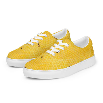 Women’s lace-up canvas shoes honey bee - Image 2