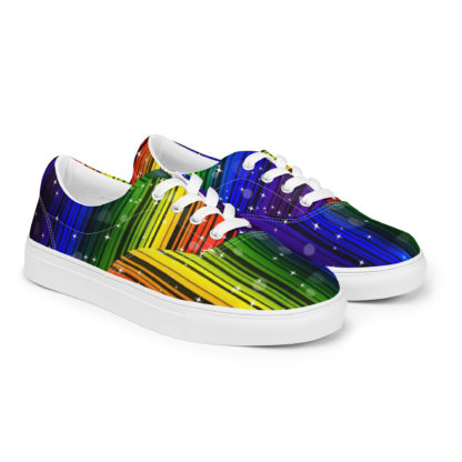 Women’s lace-up canvas shoes rainbow