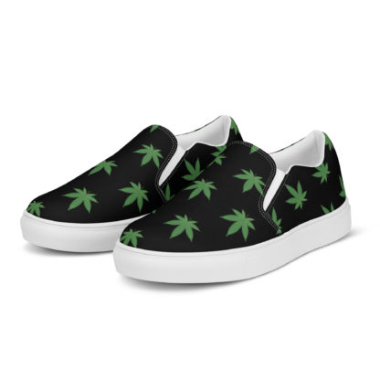 Women’s slip-on canvas shoes Pot leaves - Image 3