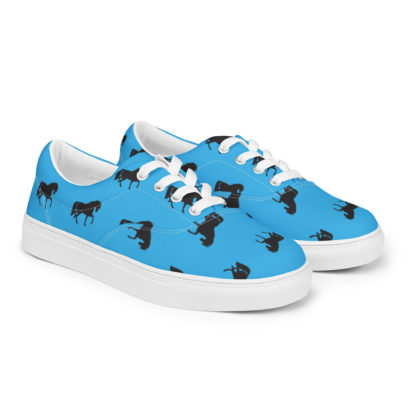 Women’s lace-up canvas shoes horse