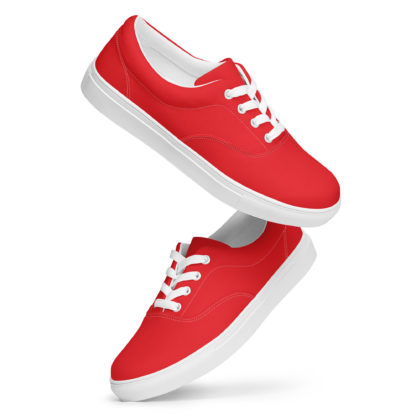 Men’s lace-up canvas shoes red